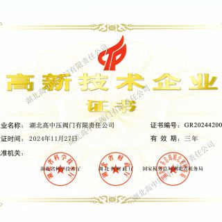 高新技術(shù)企業(yè)證書